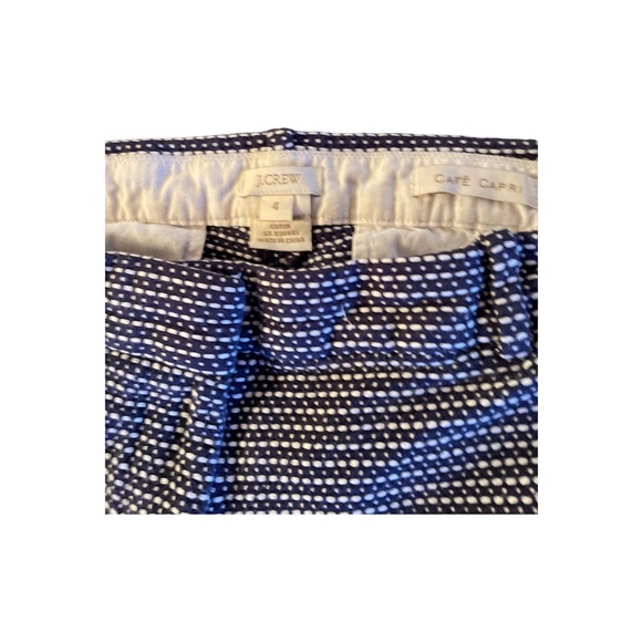 J. Crew cafe capri size 4 dark blue and white pattern - Picture 4 of 5